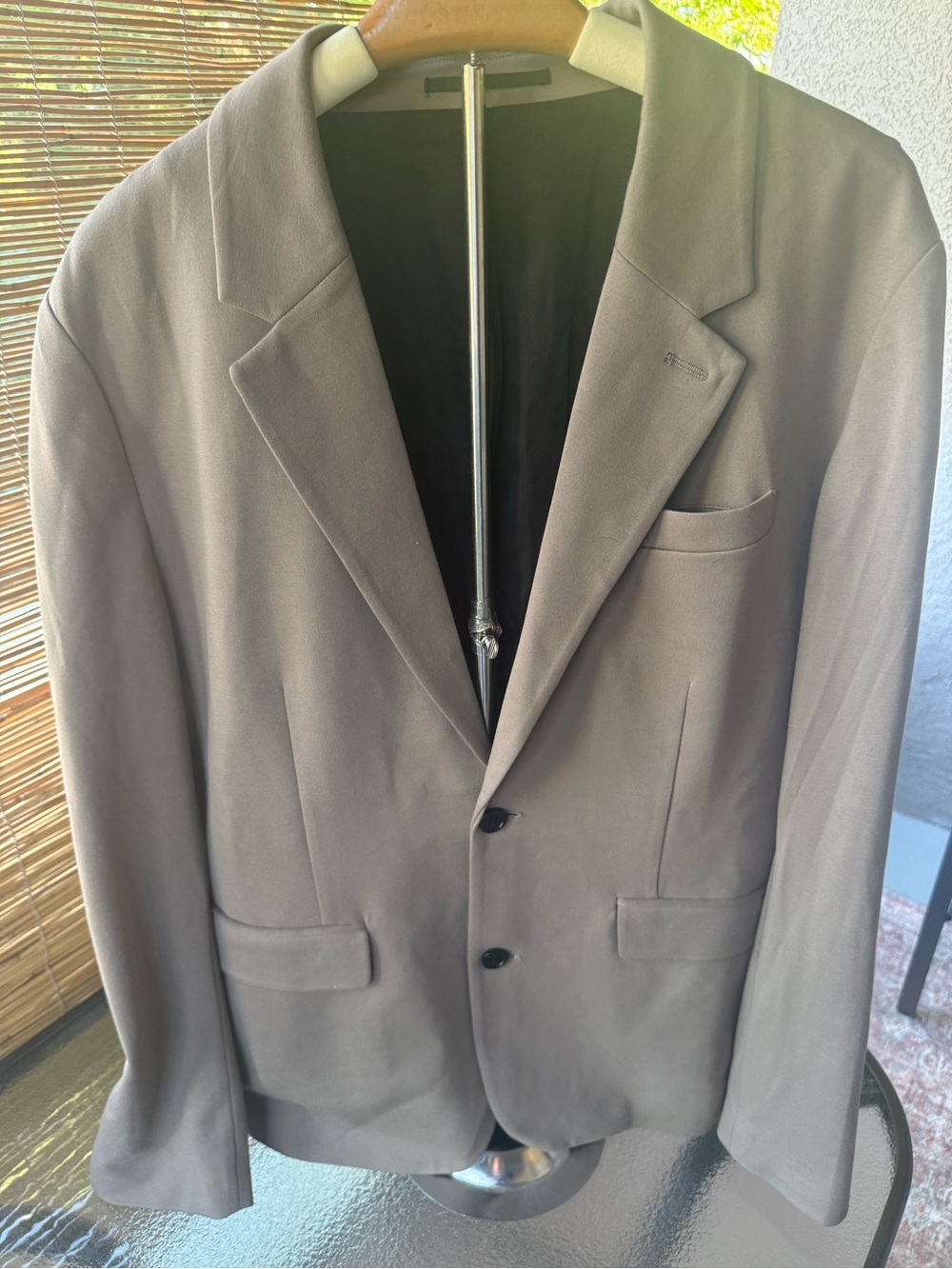 AllSaints Men's Taupe Two-Button Blazer - Picture 3 of 9